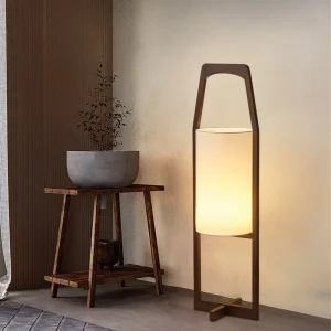 Japanese style Vintage Wabi sabi Wood Glass Floor Lamp for Hotels Guesthouses Living Rooms Zen Tea Rooms