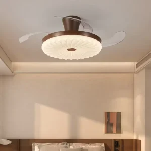Jiuyi Modern Nordic Style LED Ceiling Fan Chandelier Iron Construction Energy Saving Remote Control Three Color Living Room
