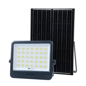 KCD Remote Control ABS Housing Stadium 200w 300w Rechargeable Floodlight Heavy Duty LED Solar Outdoor Flood Light With Stand