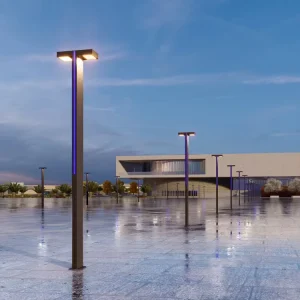 KLED 25 50W T shaped IP66 Waterproof Aluminum Alloy High Column Landscape Light Remote Control 3500K 4100K Color Temp 5 Year
