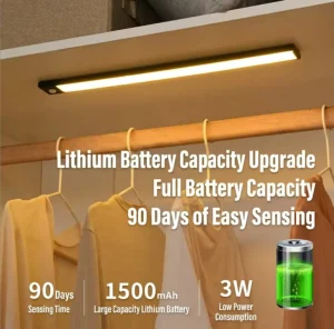 Kitchen Cabinet Aluminum Alloy Stepless Dimming 3000K-6000K PIR Motion Sensor LED Light