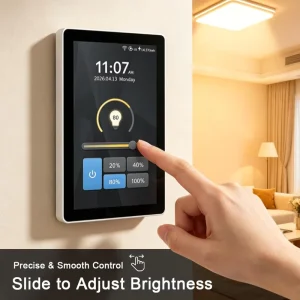 LANBON Tuya Smart Home LCD Touch Panel 1 Gang Smart Dimmer Wall Light Switch Tuya WiFi Zigbee Compatible with Alexa Google Home