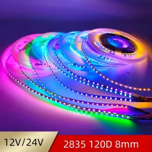 LED 12V 24V Single-color Linear Light Strip Lamp Flexible Soft 8mm 120d 2835 Red Blue Mars Green Purpal Pink Orange Yellow Lemon