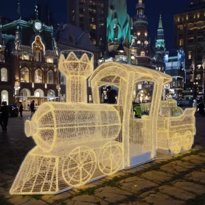 LED 3D Christmas Rope Lights with Outdoor Train Motif Wedding Holiday Landscape Decoration Lighting Circuitry Design Solutions