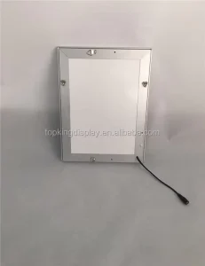 LED Advertising Light Box Eco Friendly Aluminum Silver LED Light Snap Frame Photo Frame
