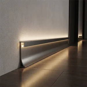LED Aluminium Profile Skirting Board Line Strip Light Modern Black White Indoor Lighting for Home Wall Decor Hotel Bar