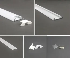 LED Aluminum Alloy 6063 T5 Profile Extrusion for LED Strip Lights Decorations Cutting Service LS 046