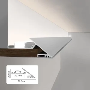 LED Aluminum Profile Ceiling Wall Wash Angled Light Ultra Thin Extrusion Channel for Gypsum Drywall Suspended Ceiling