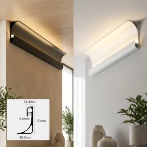 LED Aluminum Profile Light IP95 Rated 3-Year Warranty Ra90 Color Rendering Top Corner Skirting Line Wall Washing Lamp for Home