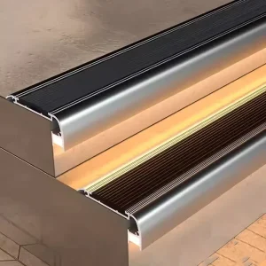 LED Aluminum Profile Stair Anti Slip Bar Backlight Stair Corner Guard Hard Strip Light Indoor Outdoor Garden Cinema Step Light