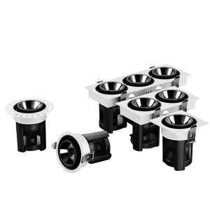 LED Aluminum Stretchable Rotatable Recessed Ceiling Spotlights for Shopping Malls Clothing Stores Small Dome Shaped Design