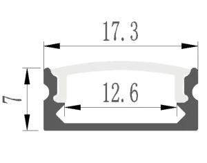 LED Anodized Square Aluminum Alloy Profile Linear Lighting 17.5x7mm for Decorative Use LS 014