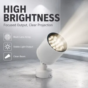 LED Architectural Facade Spotlight Aluminum Lumileds IP65 Waterproof for Outdoor Building Landscape Engineering Project