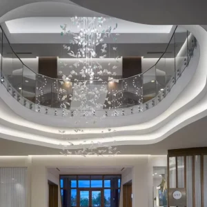 LED Art Paper Iron Acrylic Hanging Lamps Modern Decoration Living Room Chandeliers Pendant Lights