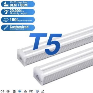 LED Batten Light 4FT 30W 6000K Daylight High Brightness Linkable Surface Mounted T5 LED Tubes for Factory Warehouse Supermarket