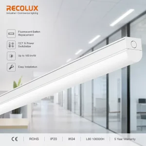 LED Batten Light Aluminum PC Milky Cover Batten Luminaire for Public Buildings Fluorescent Replacement