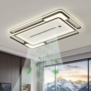 LED Bladeless Ceiling Fan Lamp Iron Acrylic Design for Home Bedroom Living Room Hall Hotel Restaurant Flush Mount Fan With Light