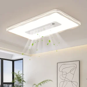 LED Bladeless Ceiling Fan Lamp Modern Iron Acrylic Remote Control Dimmable Home Bedroom Living Room Hall Hotel Restaurant Flush