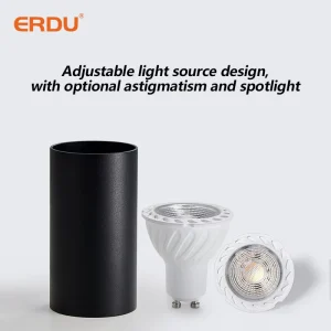 LED COB 2 Wires Matte Black Iron GU10 Track Light Modern Metal Ceiling Spotlight Fixture