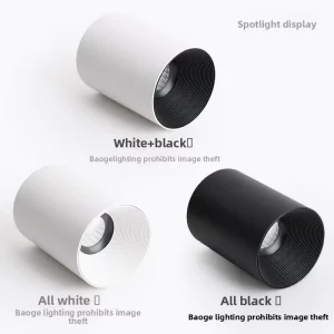 LED COB Surface Mounted Adjustable Angle Spotlight Anti Glare Downlight Aluminum Construction High Color Rendering Ra 95