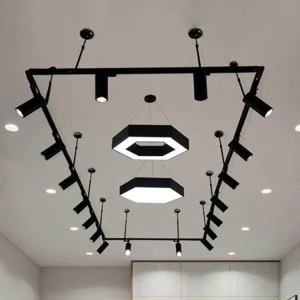 LED COB Track Light Aluminum Body Indoor Shop Focus Lamp with Linear Magnetic Rail Retail Spot Lighting Fixtures 4 Wires