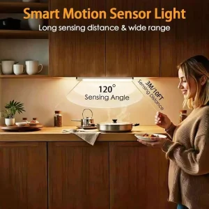 LED Cabinet Light Rechargeable Motion Sensor Fixture for Kitchen Counter Closet Bedroom and Wardrobe Lighting