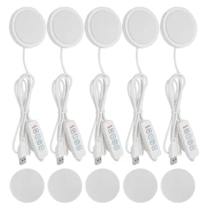 LED Cabinet Lights Kit 001 White Cold Warm White DC 5V 3W RGB 3D Printer Puck Lamp USB Dimmable Cable