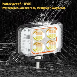 LED Car Spotlights Fog Lights Laser Headlights Transparent Grille Beveled Edges Three-Sided Design 12V 7000LM Fitment