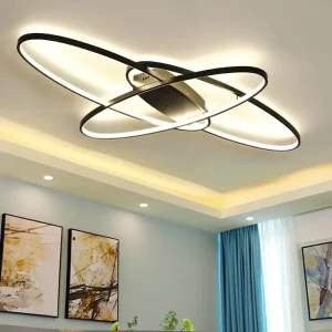 LED Ceiling Chandelier Ceiling Light Modern Geometric Home Decor Lighting Indoor Lamp Living Room Black White