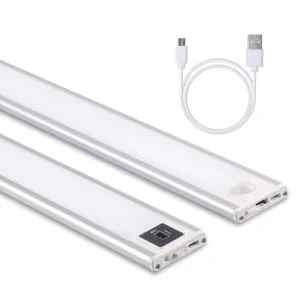 LED Changeable Battery Power Kitchen Under Cabinet Lighting LED with Motion Sensor USB Rechargeable Dimmable 3 Colors