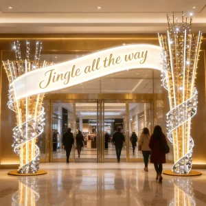 LED Christmas Entrance Arch Light Outdoor Commercial Decoration Lighted Archway for Mall Event Theme Park Display