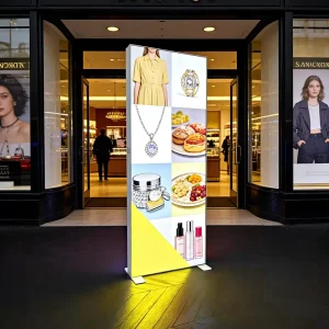 LED Cinema Store Advertising Display Aluminium SEG Light Box Poster Fabric Light Box Portable Folding Fabric Background LightBox