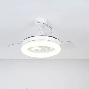 LED Decorative Ceiling Fan with Silent Motor for Bathroom Use Modern Design