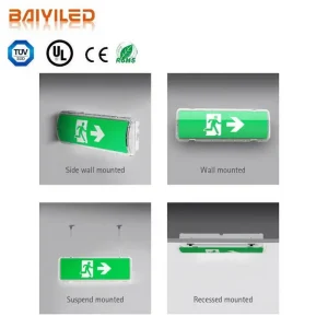 LED Double-Side Emergency Battery Exit Sign Light 1.3W Wall Mount IP65 Outdoor 3H Emergency Light