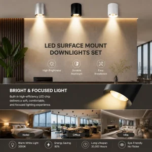 LED Downlight Dimmable IP54 CRI90 for Home Recessed Aluminum 220v Indoor Ceiling Lamp 3500k Warm White Residential Bathroom