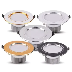 LED Downlight Gold/Silver/White Body 5W 9W 12W 15W 18W Round Led Ceiling Light 12V 24V 110V 220V Indoor LED Lighting