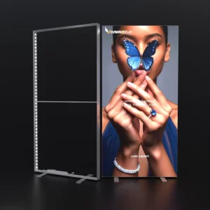LED Edge Lit Display Portable Trade Show Event Advertising Fabric Commercial Exhibition Aluminum Frame Light Box Stand