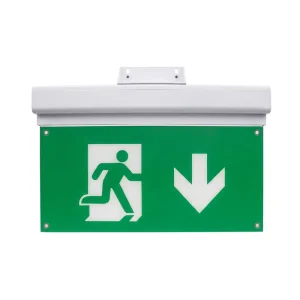 LED Emergency Exit Light Battery Backup Fire Rated Wall Mounted Double Sided Commercial Fire Exit Signage