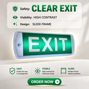 LED Emergency Light 3W Lithium Ion Battery 180 Mins Backup Wall Ceiling Recessed Mount Suitable for Damp Locations