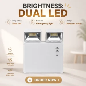 LED Emergency Light 4.8W/6W 3 Hours Backup Sealed Lead-acid Battery Wall Mount Suitable Damp Locations 100-240V