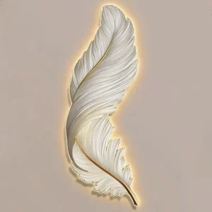LED Feather Decorative Wall Lights with Remote Control Modern Design for Living Room and Bedroom