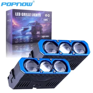 LED Fog Driving Lights 3 Lens Lights Car Grill Lights for All Car 220W LED Work Spotlights 12V 24V