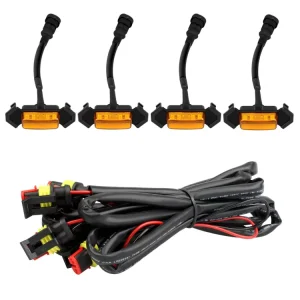 LED Front Grille Marker Light Lamps Amber Flashing Strobe Grille Light for Toyota Tacoma TRD Grill