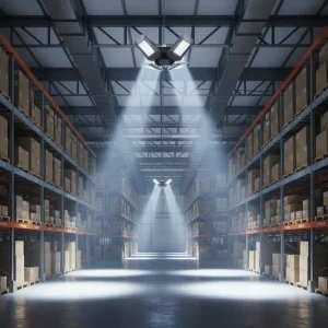 LED Garage Light 120W Deformable Ceiling Lights with 4 Adjustable Panels for Basement Barn Workshop