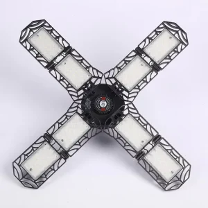 LED Garage Lights 4 Adjustable Panels 6000K Deformable LED Lighting E26 E27 LED Shop Lights for Attic Basement Barn Work Shop