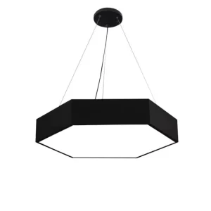 LED Hexagon Pendant Light Fixtures Black 48W Surface Mount Lighting LED Chandelier for Entryway Hallway Home Office