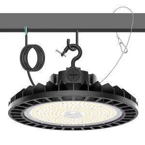 LED High UFO Bay Hanging Light 100W 5000K 277-480VAC with Microwave Sensor and 5ft Cords Commercial LED Lights