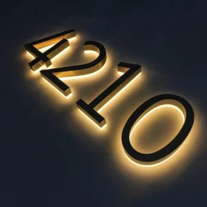 LED House Numbers Signs Custom Vertical Horizontal Lighted Backlit Outdoor Street Address Sign