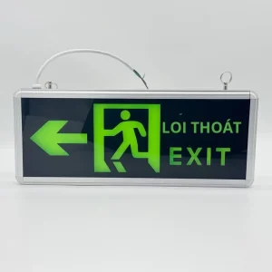 LED IP30 Aluminum Safety Exit Sign Emergency Light Green Li ion Battery 500 Lumens 1.5 Hours Backup Ra90 5000K Daylight