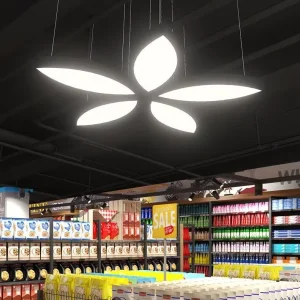 LED Leaf Linear Special Shaped Pendant Light Creative Industrial Style Lamp for Office Gym Internet Cafe Supermarket & Mall